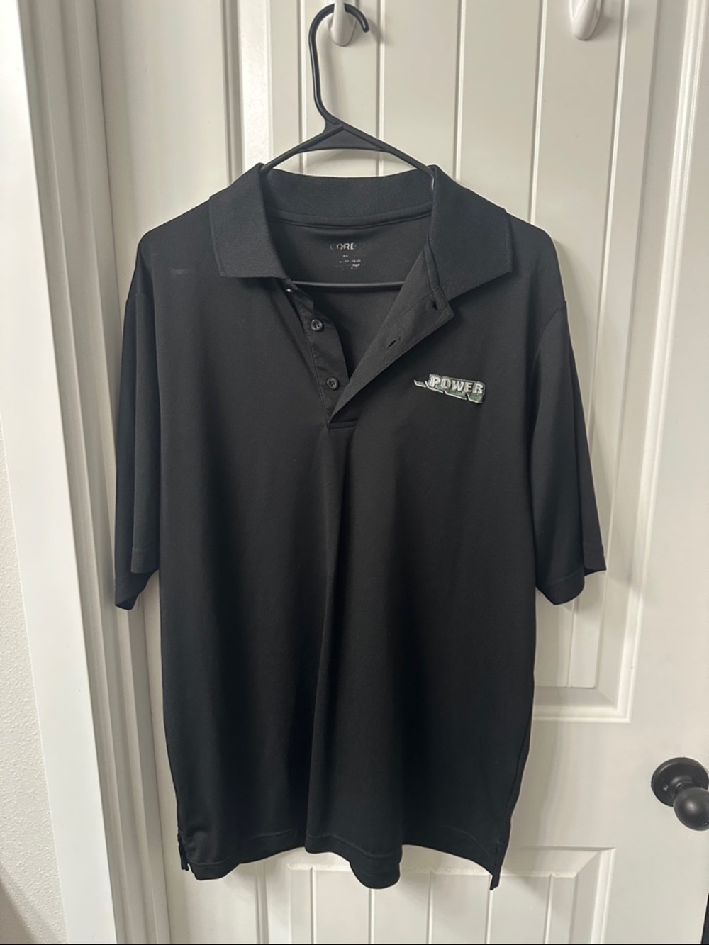 Men's Black Power Logo Polo Shirt